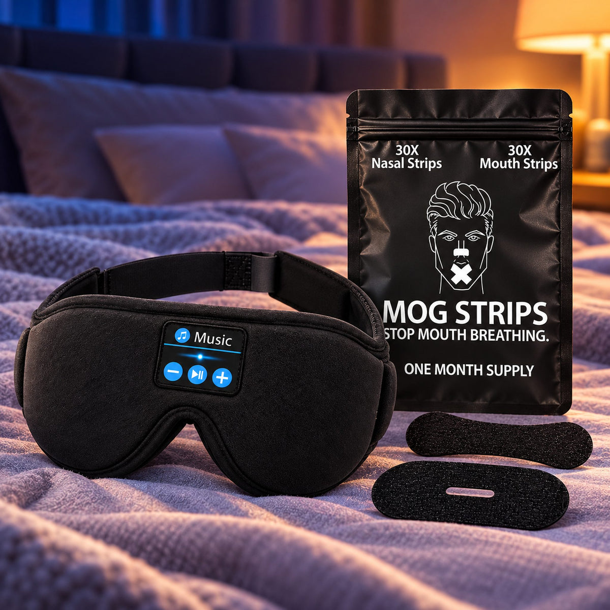 Sleep Ritual Set – Zzzen Mask with the Breathe Kit nasal and mouth strips